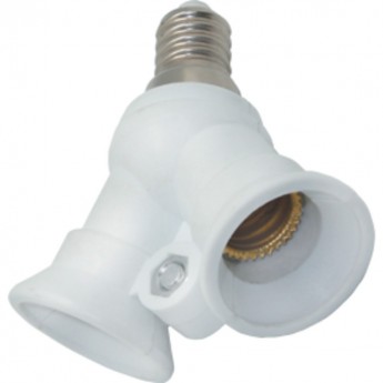 Переходник ECOLA BASE F4T24WEAY с цоколя E14 на 2хE14, белый Переходник ECOLA BASE F4T24WEAY с цоколя E14 на 2хE14, белый