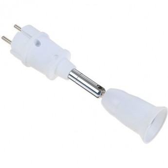 Переходник вилка-патрон ECOLA BASE APF7TWEAY E27 на шарнире 360°/180° 45мм без выключателя, белый Переходник вилка-патрон ECOLA BASE APF7TWEAY E27 на шарнире 360°/180° 45мм без выключателя, белый