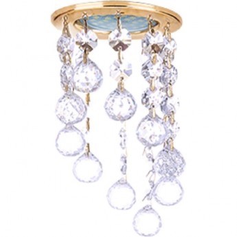 Светильник ECOLA MR16 CR1007 GU5.3 Glass Стекло Круг с большими хруст. на подвесе "под скос" Прозрачный / Золото 84x170 Светильник ECOLA MR16 CR1007 GU5.3 Glass Стекло Круг с большими хруст. на подвесе "под скос" Прозрачный / Золото 84x170
