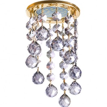 Светильник ECOLA MR16 CR1007 GU5.3 Glass Стекло Круг с большими хруст. на подвесе "под скос" Тонированный / Золото 84x170 Светильник ECOLA MR16 CR1007 GU5.3 Glass Стекло Круг с большими хруст. на подвесе "под скос" Тонированный / Золото 84x170