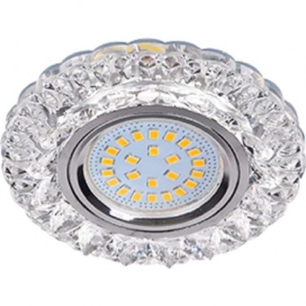 Светильник ECOLA MR16 LD7009 GU5.3 встр. искристый с подсветкой "Кристалл" Прозрачный / Хром 30x95 Светильник ECOLA MR16 LD7009 GU5.3 встр. искристый с подсветкой "Кристалл" Прозрачный / Хром 30x95