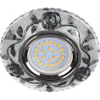 Светильник ECOLA MR16 LD7071 GU5.3 встр. искристый с подсветкой "Розы" Прозрачный и Черный / Хром 25x95 Светильник ECOLA MR16 LD7071 GU5.3 встр. искристый с подсветкой "Розы" Прозрачный и Черный / Хром 25x95