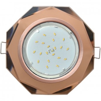 Встраиваемый светильник ECOLA GX53 H4 GLASS FA538AECH черненая медь, янтарь Встраиваемый светильник ECOLA GX53 H4 GLASS FA538AECH черненая медь, янтарь