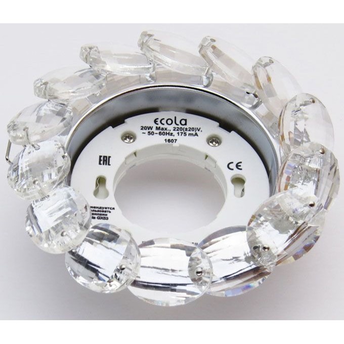 Встраиваемый светильник ECOLA GX53 H4 GLASS хром FW53RVECB