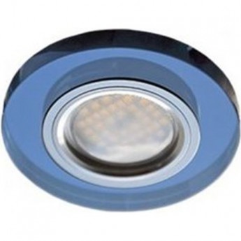 Встраиваемый светильник ECOLA MR16 DL1650 GLASS FL1650EFF голубойг, хром Встраиваемый светильник ECOLA MR16 DL1650 GLASS FL1650EFF голубойг, хром