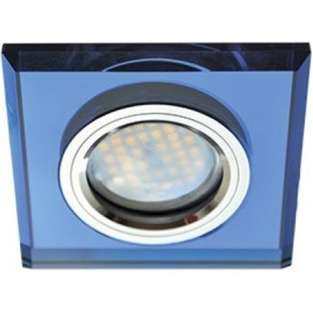 Встраиваемый светильник ECOLA MR16 DL1651 GLASS FL1651EFF голубой, хром Встраиваемый светильник ECOLA MR16 DL1651 GLASS FL1651EFF голубой, хром