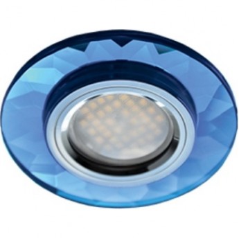 Встраиваемый светильник ECOLA MR16 DL1654 FL1654EFF голубой, хром Встраиваемый светильник ECOLA MR16 DL1654 FL1654EFF голубой, хром