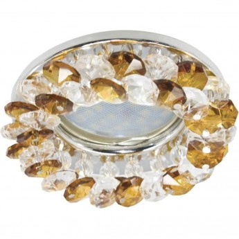 Встраиваемый светильникECOLA MR16 CD4141 FO1618EFY прозрачный, янтарь, хром Встраиваемый светильникECOLA MR16 CD4141 FO1618EFY прозрачный, янтарь, хром